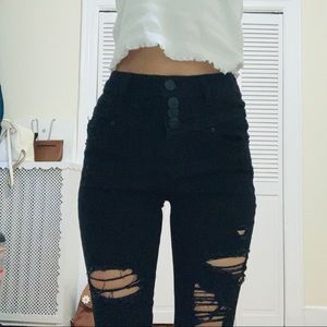 Black ripped jeans